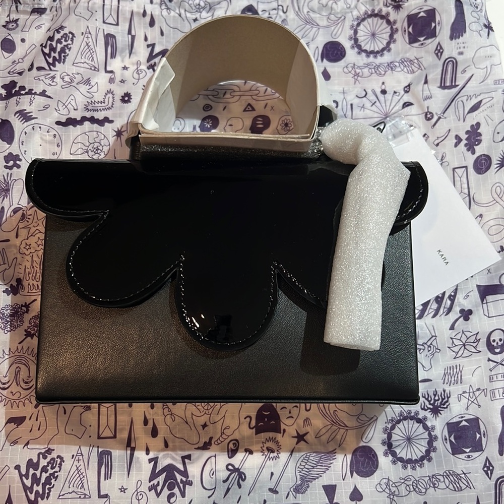 KARA BLACK PETAL MIDI TOTE
